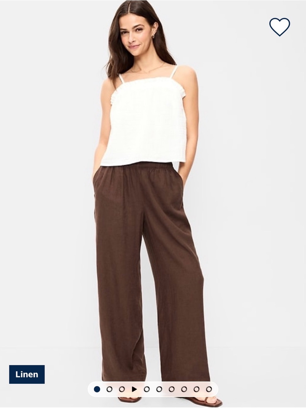 Old Navy Wide-Leg Linen Pants in Brown